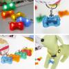 LED Light Up Bone ID Tag Pet Collar Pendant for Walking