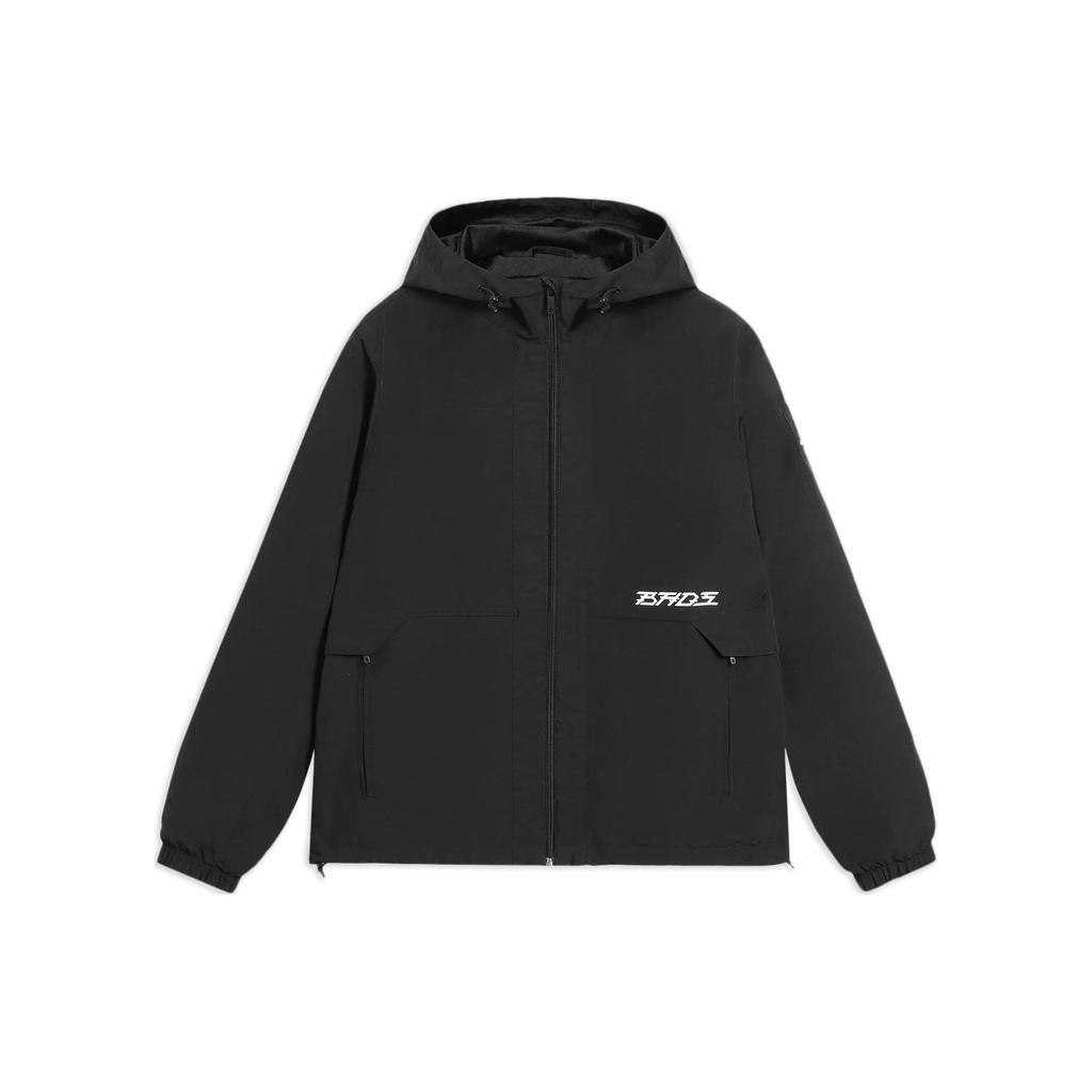 Li Ning Anti-Five Series Letter Print Sports Hooded Jacket Men Jacket Black AFDS065-2