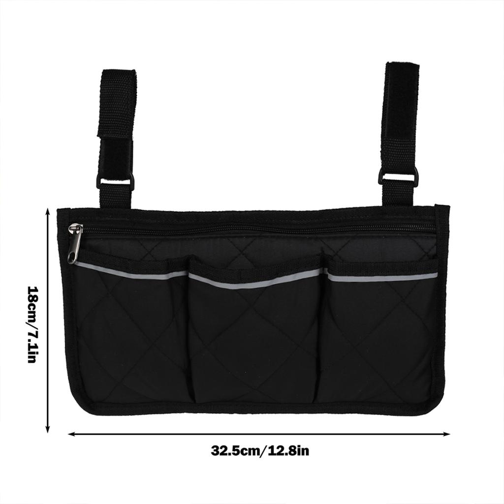 Wheelchair Armrest Side Storage Bag Waterproof Wheelchair Armrest Pouch For Most Walking Wheels And Mobile Equipment Accessories