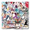 55 Waterproof Cartoon Yoga Stickers for Stationery, Water Cups, and Computers