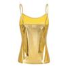 Женский сексуальный однотонный приталенный жилет, топы на бретельках без рукавов, однотонный камзол со светоотражающим эффектом