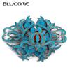 Handmade Filigree Inlaid Diancui Craft Peony for Brooch Women Men Retro Versatile Suit Hijab Pins Gifts