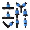 5 Pcs DN17 Drip Tape Pipe Locked Connectors 1/2" 3/4" Female Thread Straight Elbow Y Shape Optional Garden Water Connectors