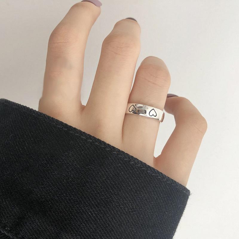 Кольцо регулируемого размера Простое кольцо с эмалью Любовь Глянцевое кольцо Кольцо на указательный палец Женское Нишевое Премиальное Чувство Индивидуальность Универсальное Наборное Кольцо на палец