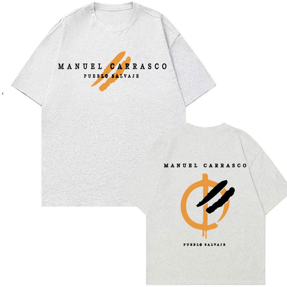 Rapper Manuel Carrasco Pueblo Salvaje Printed T Shirt Men's Clothing Fashion Hip Hop Street T-shirts Cotton Casual Loose T-shirt
