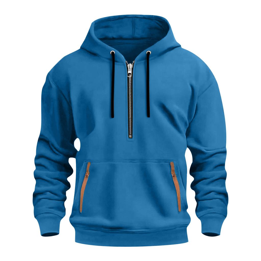 Men's fleece hooded casual long sleeved sweatshirt