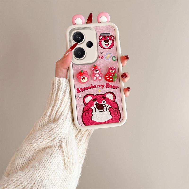 KEYSION Милый чехол с 3D-мультяшным рисунком для Redmi Note 13 Pro+ 5G с браслетом, силиконовый противоударный чехол для телефона Redmi Note 13 Pro+ 5G