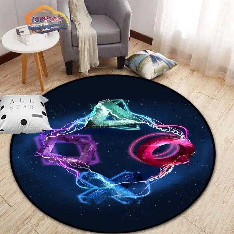 3D игровой контроллер круглый ковер, коврик для гостиной, спальни, детской комнаты, круговая игровая декорация подарок