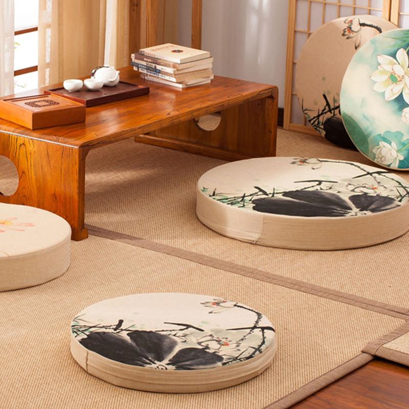 Китайский футон для йоги, медитации, футон, пуф, толстый коврик для поклонения Будде, татами для эркера, подушка для сиденья, табурет, напольный коврик