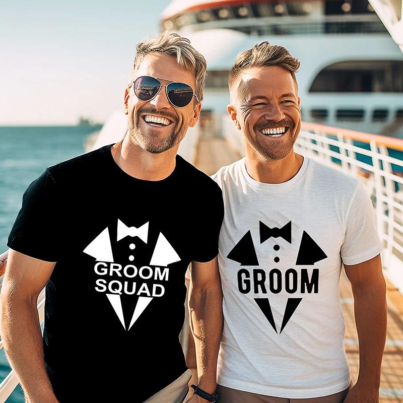 Funny Graphic Groom Squad T Shirt Friends Single Farewell Bachelor Party Tee Wedding Tops Best Man Team EVG Future Groom Blouses