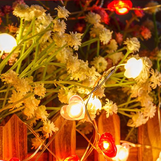 Светильник с сердечком в форме сердца, украшение ко Дню святого Валентина, ультра-яркий водонепроницаемый светодиодный гирляндный светильник на батарейках, подвесное украшение