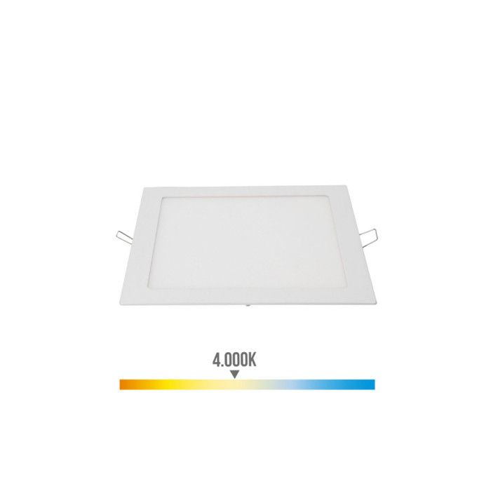 Spot LED Carré EDM - 22cm - 20W - 1500lm - 4000K - Cadre Chromé - 31585