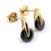 [J9534] - Black 'Crystal' Gold Plated Earrings