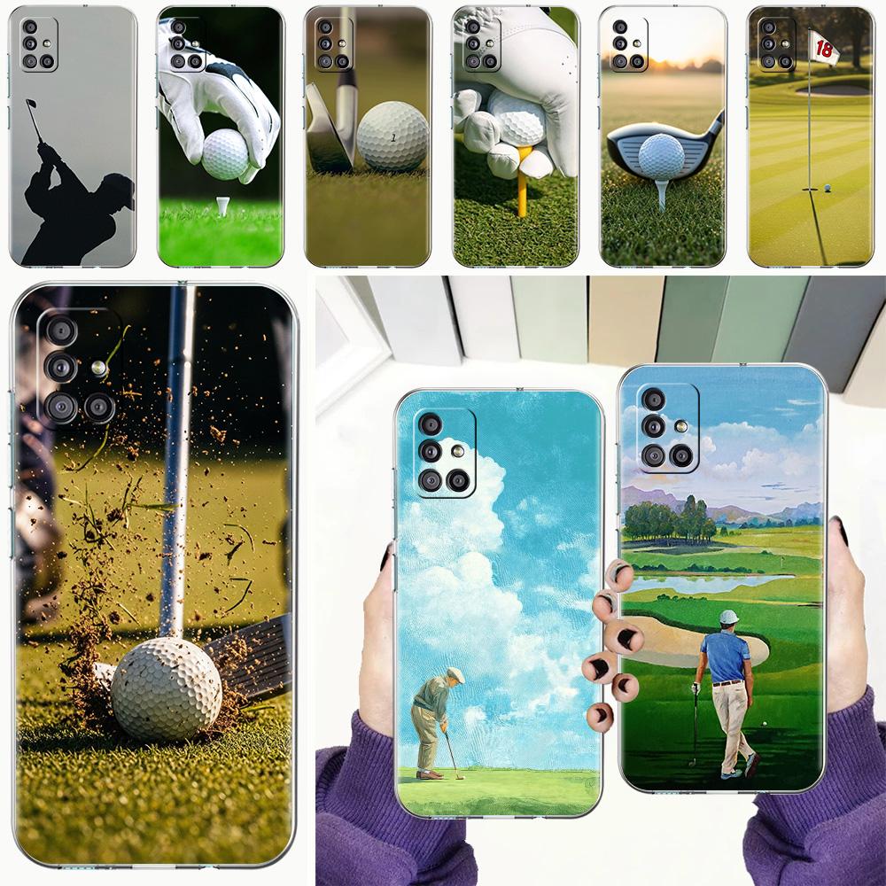 Чехол для телефона Samsung A15 A13 A35 A55 A51 A71 A41 A31 A21S A03S A05 A17 A23 A25 A33 A53 A73 5G A07 4G Прозрачный чехол Современный Гольф