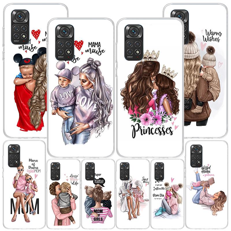 Baby Mom Girls Phone Case For Xiaomi Redmi Note 15 14 13 12S 12 11 Pro Plus 14S 11S 11E 10 10S 11T 5G Personalized Cover Redmi N