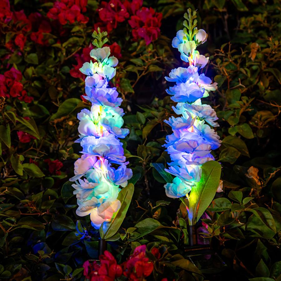 Solar powered hyacinth lamp, outdoor waterproof simulation flower lamp, lawn lamp, courtyard decoration landscape lamp