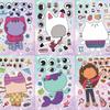6Sheets DIY Face Stickers Gabby's Dollhouse Make A Face Puzzle Stickers Cartoon Parent-child Interactive Puzzle Ledger