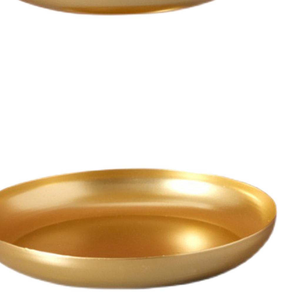 2-х уровневый железный поднос для фруктов, водонепроницаемый, многоуровневое блюдо для хранения, для вечеринки на журнальном столике, золото