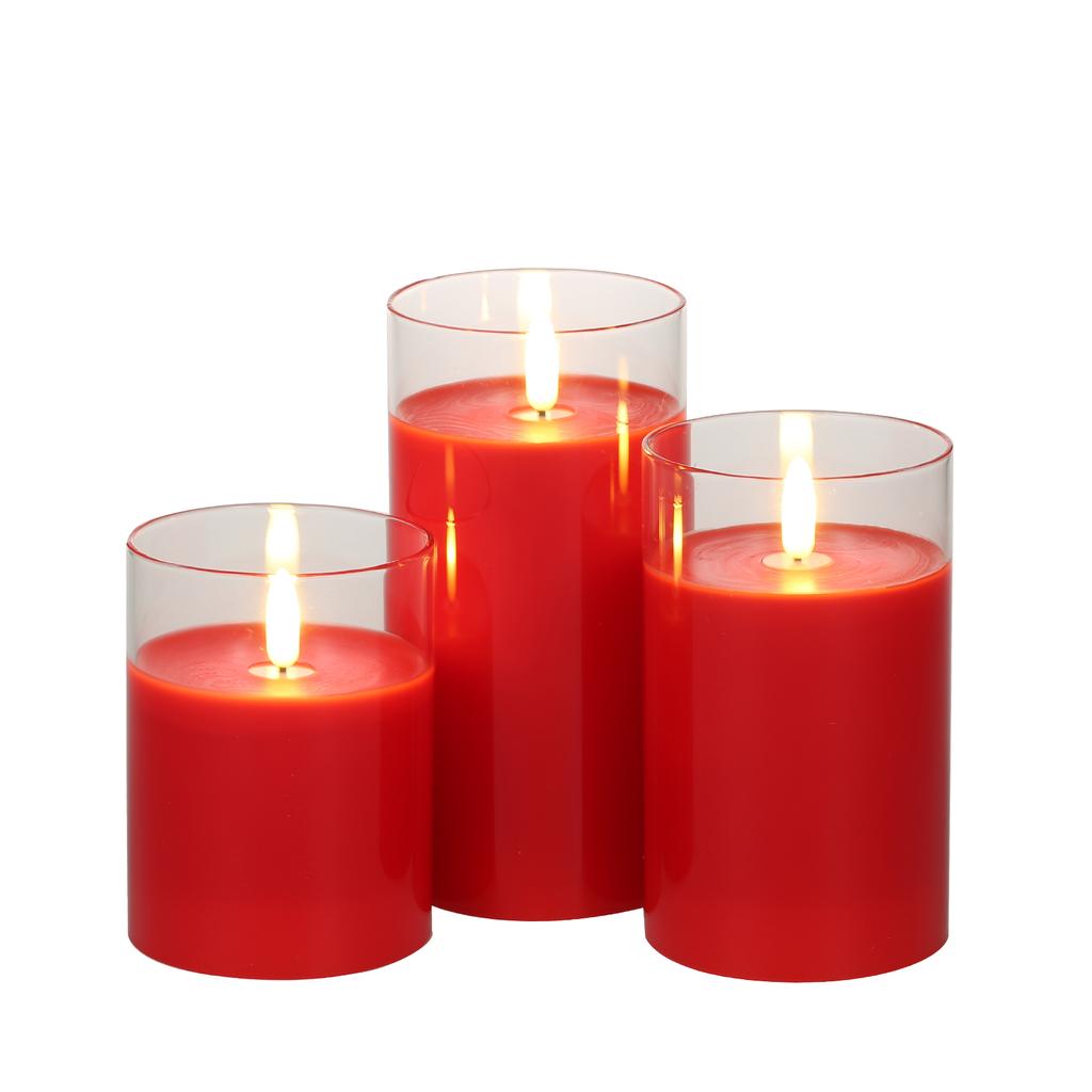 3PCS Flickering Flameless Candle Lights Kit with Controller Dynamic& Constant Bright Lighting
