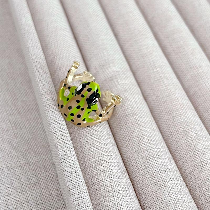 Women Frog Jewelry Jewelry for Adults Weird Green Ring Cute Open Frogs Shaped Ring Funny Cool Adjustable Tree