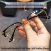 High-Definition Ultra-Light Anti-Blue Light Reading Glasses for Men: Eyebrow Frame A, Fatigue-Relief, for Middle-Aged and Seniors.