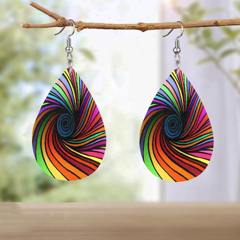 Swirls PU Leather Earrings Elegant Charming Earrings Trendy Female Earrings Fashion Female Earrings Mother's Day Gifts Christmas Gifts