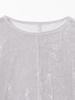 В:MING LIFE STORE by BEAMS Женская футболка с длинным рукавом из прозрачного бархата, СВЕТЛО-СЕРЫЙ, Единый размер