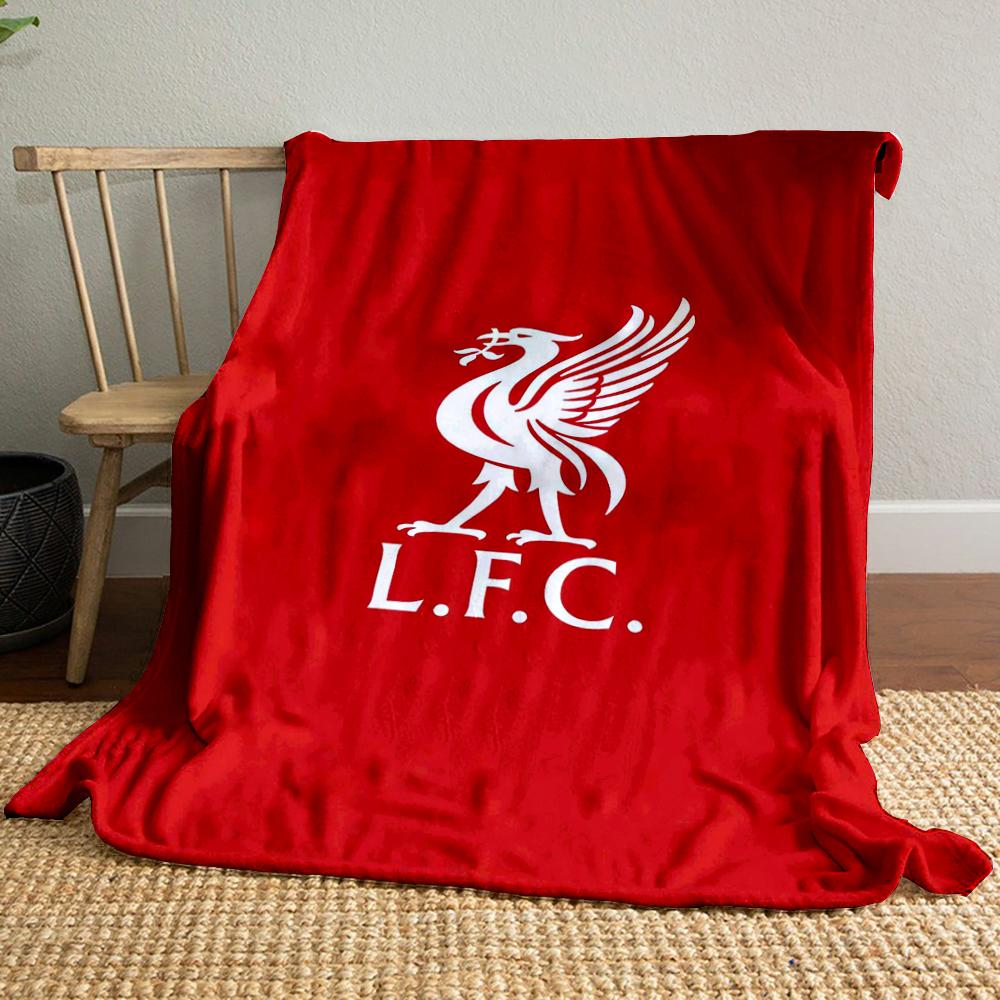 Red blanket Set with White L.F.C. Logo Designed Flannel blanket for bedroom, living room, sofa, and nap