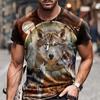 Couple Wolf Print T-Shirt Men's 3D T-Shirt Drop Ship Top Short Sleeve Camiseta Round Neck T-Shirt Fashion Casual Brand