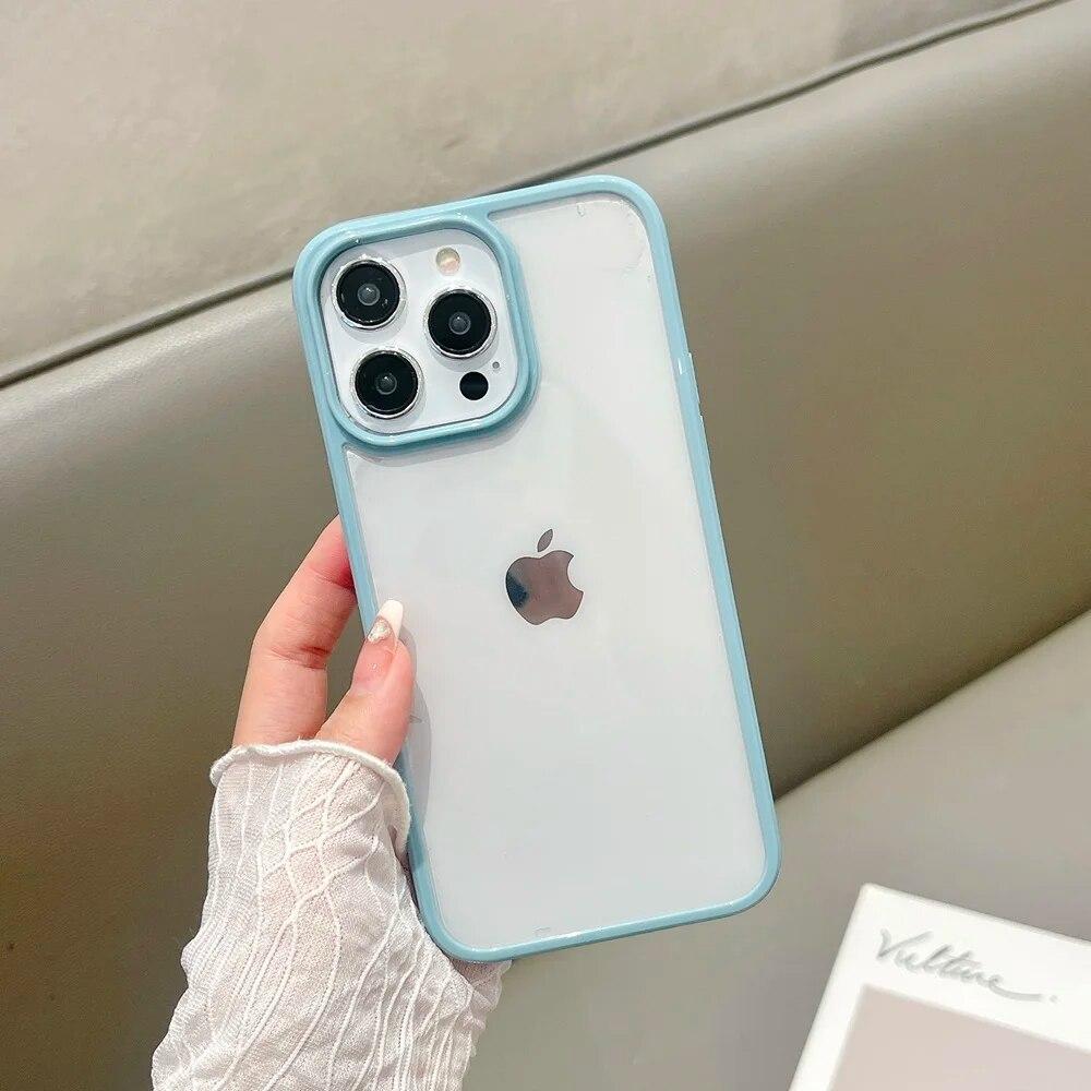 Роскошный противоударный чехол ярких цветов для iPhone 15 14 13 12 11 Pro Max X XS XR 8 7 Plus, мини-прозрачный жесткий акриловый чехол