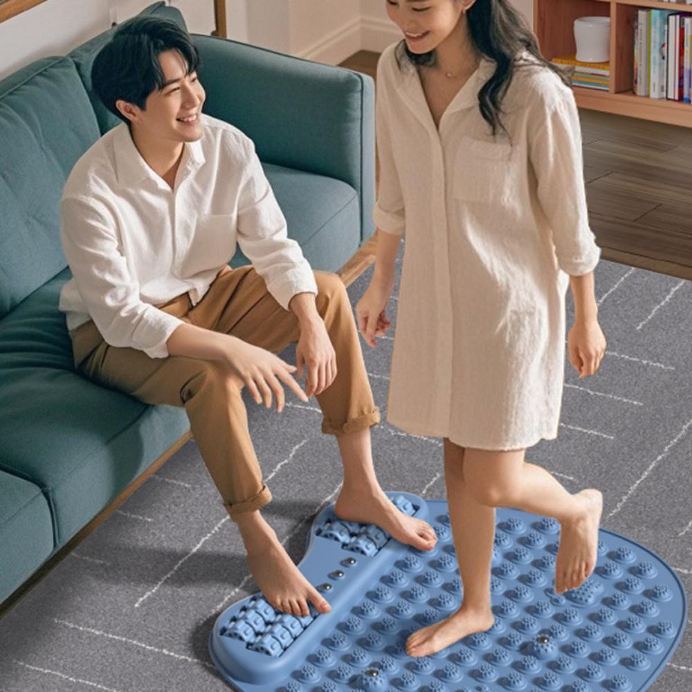 Доска для пальцевого давления с роликовым массажным ковриком для ног для домашнего использования, массажер для акупрессуры ног с функцией меридиана и педали