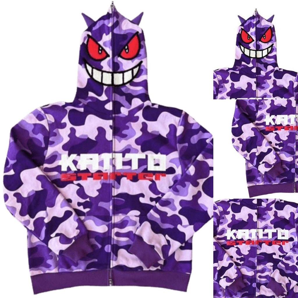Модная толстовка с капюшоном на молнии Gengar Pokémon для осени
