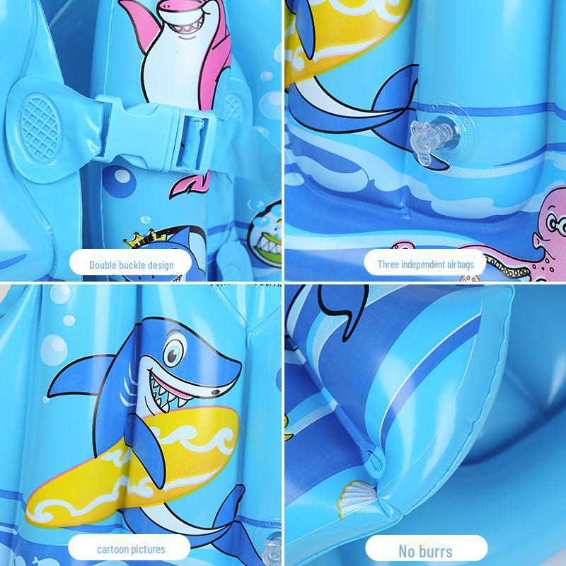 Детский большой спасательный жилет: Универсальная надувная куртка для плавания для начинающих детей