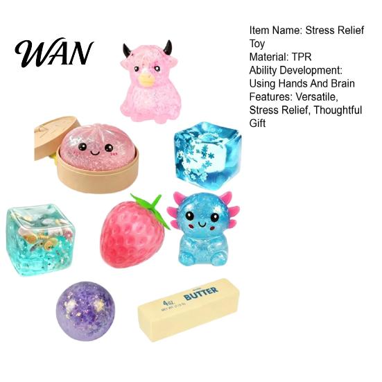 Durable Stress Reliever 8Pcs Sugar Squeeze Toys, Soft TPR Relief Fidget Sensory Toy for Adults, Anxiety Calming Party Gift Ball
