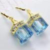 Lake Blue Water Drop Cubic Zirconia Earrings Women's High Quality Luxury Wedding To Attend The Banquet Shiny  Wholesale