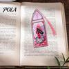 Декоративный книжный аксессуар, витражное искусство, акриловая закладка, темная эстетика Хэллоуина, прозрачная закладка-маркер страницы с кисточкой, подарки