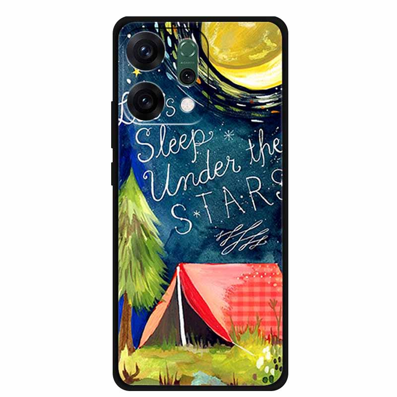 For Oppo Reno 14 5G 3D CaseRelief Flowers Emboss Phone Cover For Oppo Reno 14 Black Silicone Shockproof Soft Fundas Protector