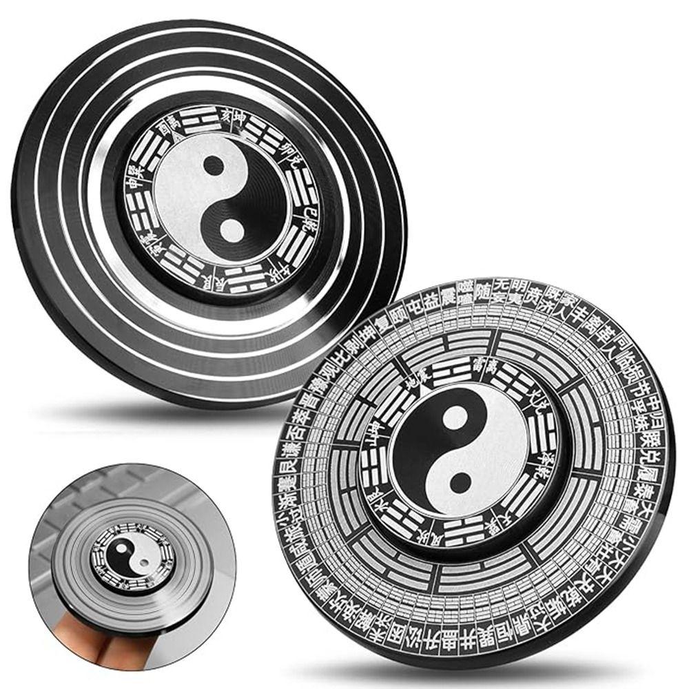 Алюминиевый цинковый цинковый сплав Тайцзи Гироскоп на кончике пальца Багуа Узор Зодиак Вращающиеся игрушки Расслабляющая игрушка Офис