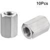 10Pcs M3 M4 M5 M6 Hex Coupling Nuts 304 Stainless Steel Hex Rod Coupling Nut Durabl Hex Nuts