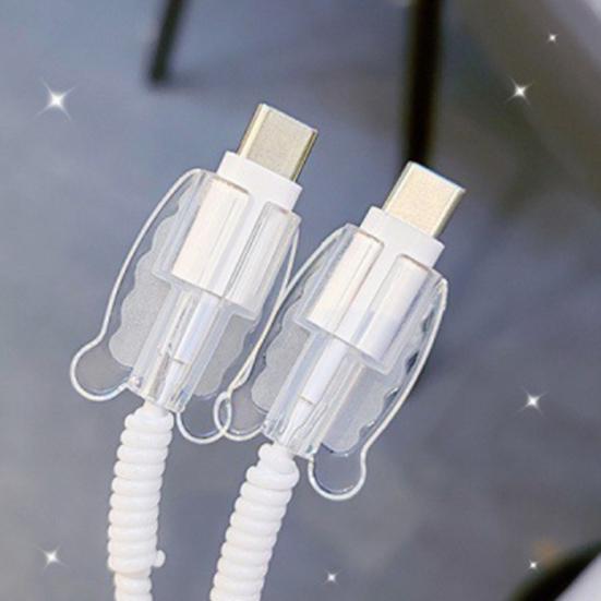 Защитный чехол для адаптера питания USB-C 20 Вт для iPhone, кабель для зарядки, 3D мультяшная бабочка, защитная крышка для зарядного устройства, протектор зарядного кабеля