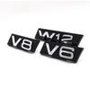 Car Grille V6 V8 W12 Emblem Logo Sticker Badge Symbol Decal Nameplate for A4 A3 A6 A7 A8 A5 Q3 Q5 Q7 Q8
