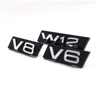Решетка автомобиля V6 V8 W12, эмблема, логотип, наклейка, значок, символ, табличка с именем для A4 A3 A6 A7 A8 A5 Q3 Q5 Q7 Q8