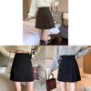 Classic Womens Black Wool Blend Mini Skirt With High Waist And Pleats For Spring Fashion