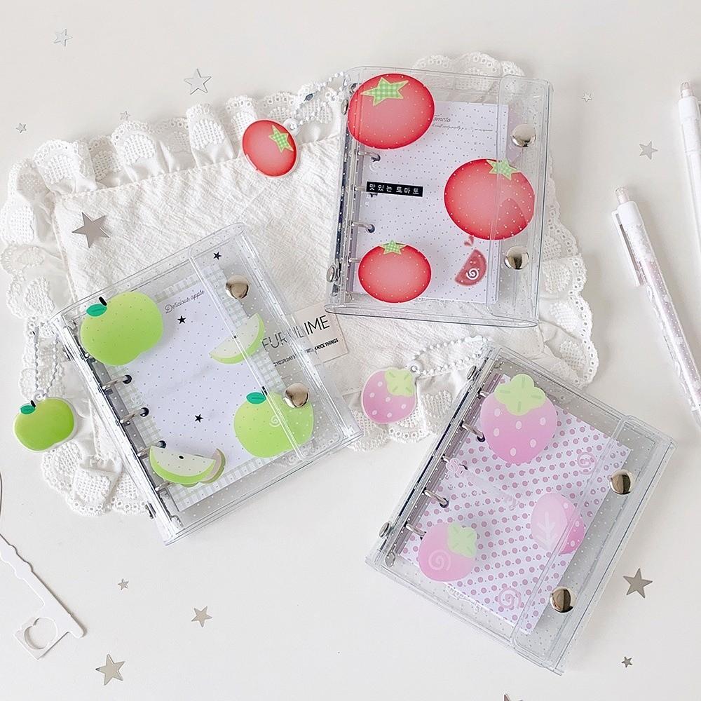 Fruit Print Binder Journal Clear Loose Leaf Planner Kawaii M5 Binder Notebook  Stationery Gift
