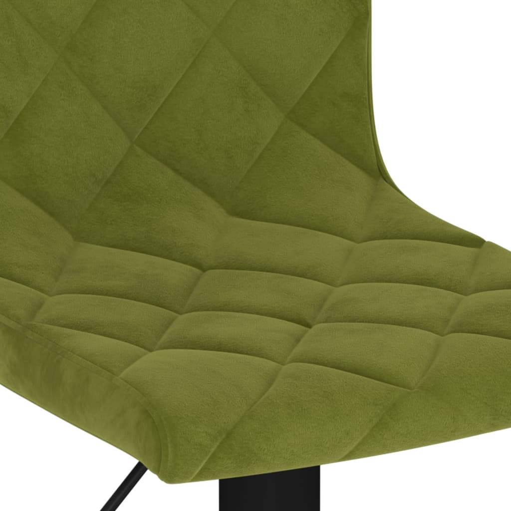 Bar Stool Set of 2 Light Green Velvet