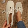 2024 Spring New Womens Round Toe Flats Casual Lace Up Women Shoes Solid Color Mesh Shallow Mouth Slip-On Mocasines Large Size