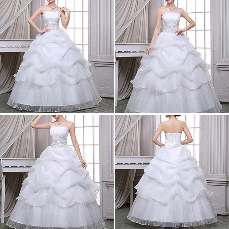 Свадебное платье Свадебные платья Летняя мода Кружевное свадебное платье без бретелек