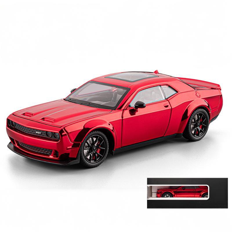 1:24 Dodge Challenger SRT Hellcat Redeye Гальваническое покрытие Спортивный автомобиль Сплав Литье под давлением Модель автомобиля Коллекция Хобби Украшения Дисплей