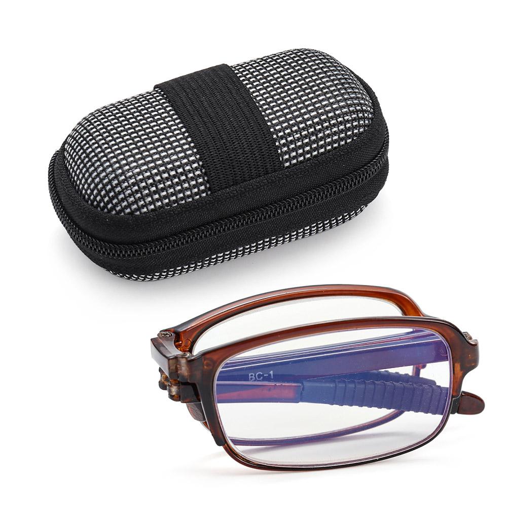 TR90 Folding Reading Glasses with Zipper Case Unisex Portable Lightweight Presbyopic Eyeglasses Readers Eyewear +1.0x ~ 4.0x