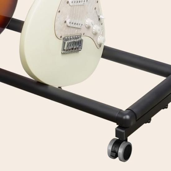Guitar Stand with Wheels for Multiple Guitar Display Stable Bass Guitar Guitar Display Guitar Display Stand for Music Guitar and Home Music Rooms